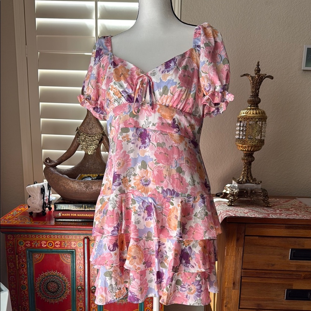 City Studio Pink Floral Mini Dress